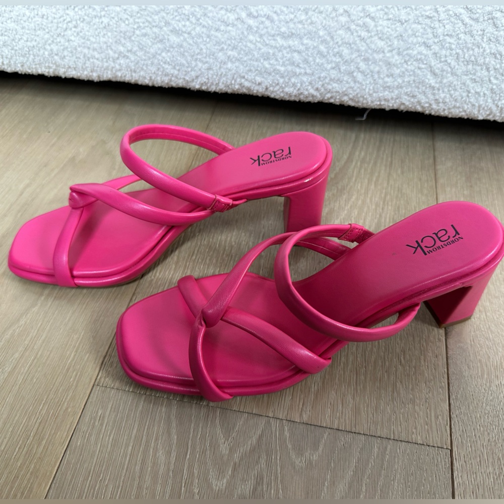 Pink Strappy Heeled Sandals - Picture 3 of 3
